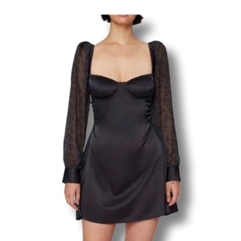 Danielle Bernstein We Wore What Whimsigoth Vamp Romantic Mini Dress Black 00